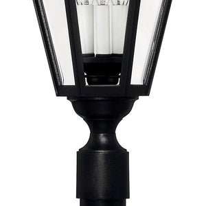 Outdoor Post Top Lantern – Black Aluminum, Clear Beveled Glass