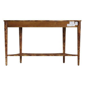 Demilune Console Table – Burl Wood Veneer, 54"W x 15"D x 32"H