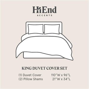 King Striped Bouclé Duvet Cover Set – Ivory & Black