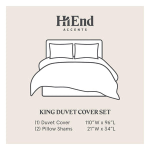 King Striped Bouclé Duvet Cover Set – Ivory & Black