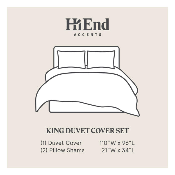 King Striped Bouclé Duvet Cover Set – Ivory & Black