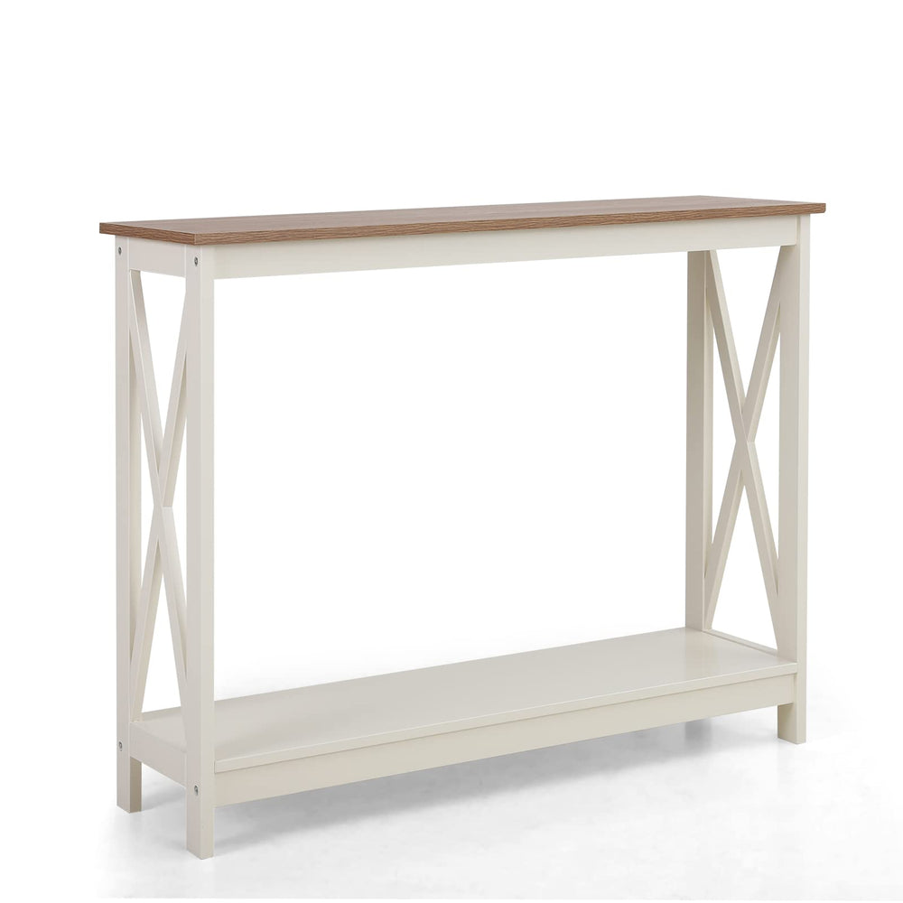 Narrow Console Table with X-Shape Design