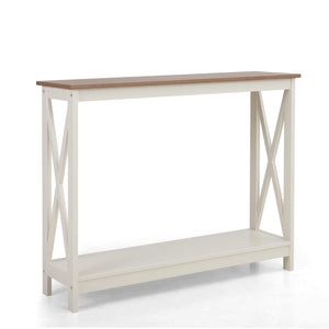 Narrow Console Table with X-Shape Design