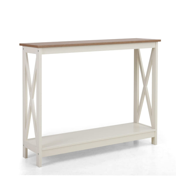 Narrow Console Table with X-Shape Design