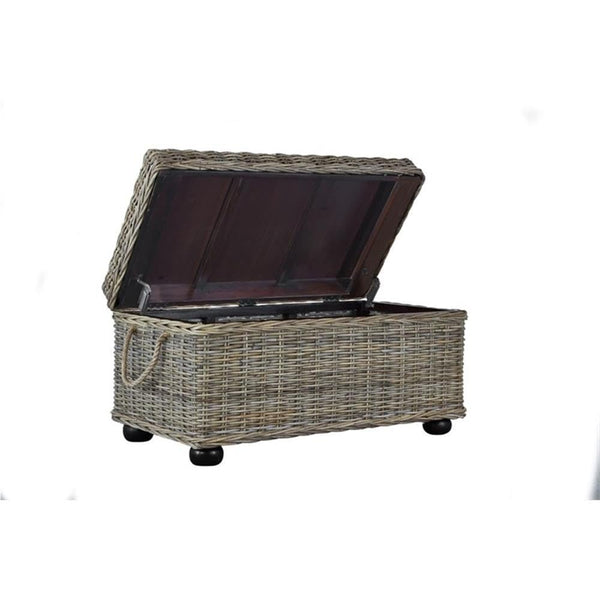 Wicker Rattan Storage Trunk with Lift-Top