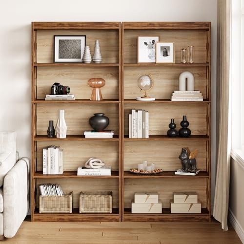 5-Tier Vintage Bookshelf 69.9" Freestanding Bookcase