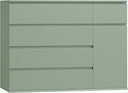 5-Drawer Dresser with Door Cabinet — Engineered Wood Storage Chest