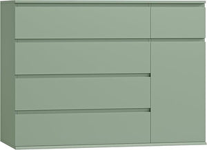 5-Drawer Dresser with Door Cabinet — Engineered Wood Storage Chest