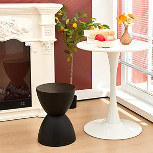 Black Hourglass Plastic Outdoor Side Table