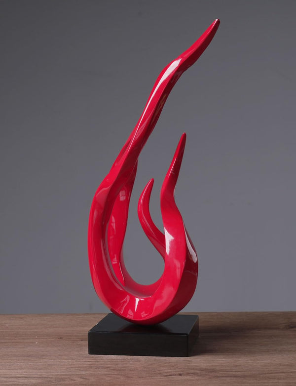 Abstract Holy Flame Figurine Statue — Resin Art Decor, 16.5 Inch