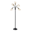 5-Head Arc Floor Lamp with Adjustable Gooseneck Shades