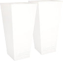 28" Tall Metal Planters Set of 2 – Tapered Steel Flower Pots with Drainage & Air Vents