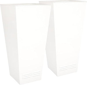 28" Tall Metal Planters Set of 2 – Tapered Steel Flower Pots with Drainage & Air Vents