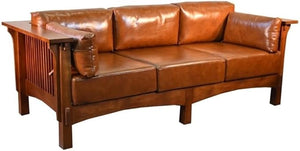 Mission Crofter Style Leather Sofa