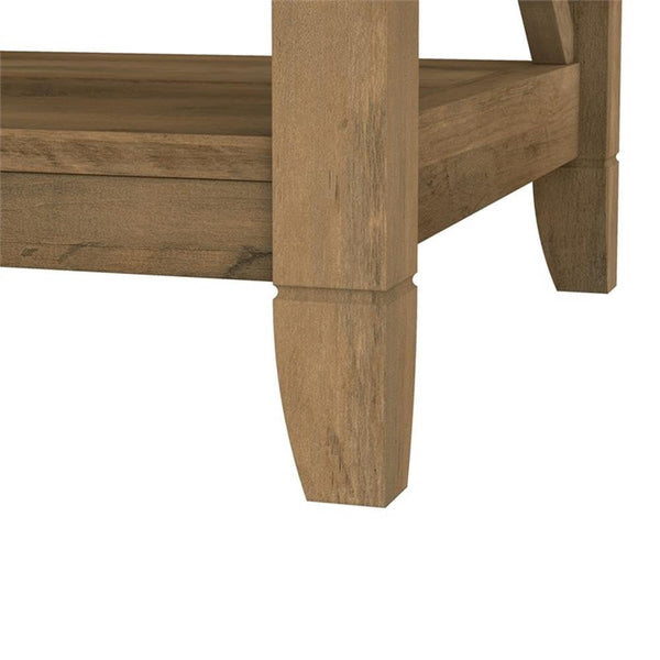 60" Farmhouse TV Stand with 2 Bookcases – Reclaimed Pine