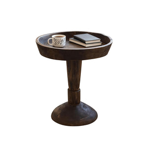 Live Edge Solid Wood Round Side Table