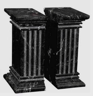 Extra Large Black Marble Bookends – Heavy Stone Book Ends
