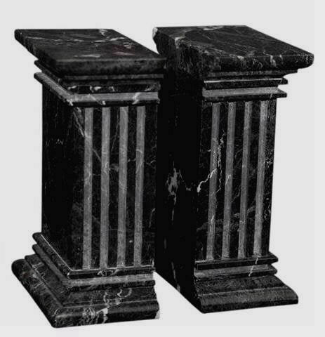 Extra Large Black Marble Bookends – Heavy Stone Book Ends