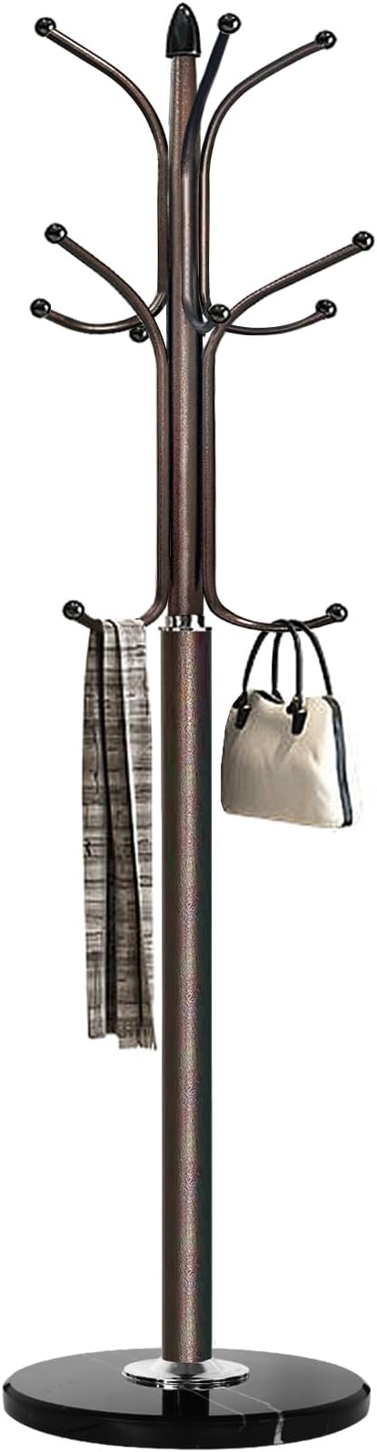 Metal Coat Rack Stand with Marble Base