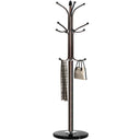 Metal Coat Rack Stand with Marble Base – 12 Hooks