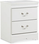 2-Drawer Nightstand with Louis Philippe Moulding