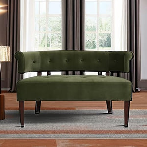 Upholstered Tufted Entryway Bench with Back Settee