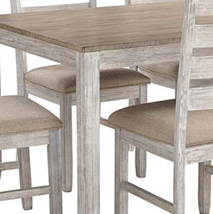 7-Piece Farmhouse Dining Table Set with 6 Upholstered Chairs