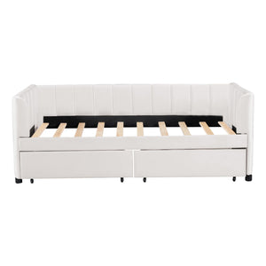 Twin Size Velvet Daybed with 2 Drawers