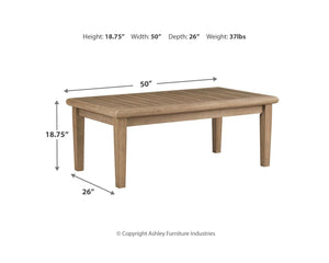 Eucalyptus Wood Outdoor Coffee Table & End Table