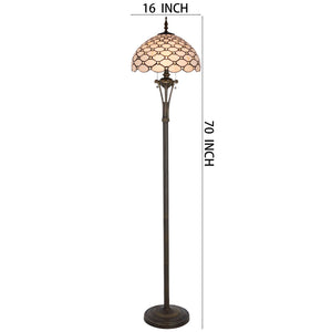 Tiffany Stained Glass Floor Lamp, 16"W x 70"H