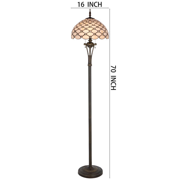Tiffany Stained Glass Floor Lamp, 16"W x 70"H