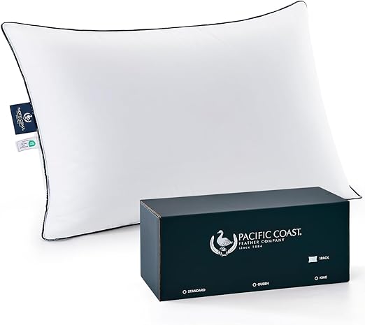 Goose Down Bed Pillows – Medium Support, Downproof, Hotel Quality