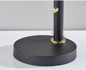 Mid-Century Adjustable Desk & Pendant Lamp – Black & Antique Brass