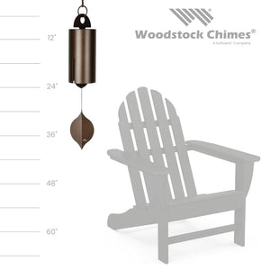 Large Antique Copper Wind Bell Chime for Outdoor Garden, Patio & Porch – 40" Deep Tone