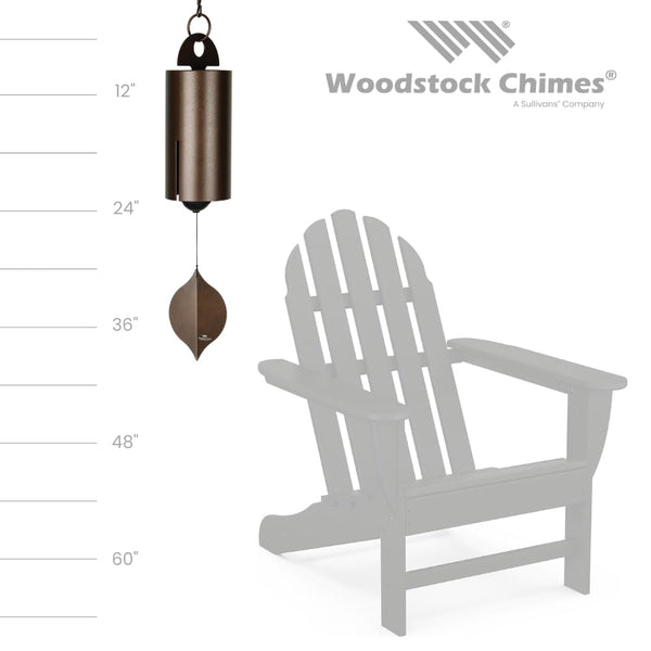 Large Antique Copper Wind Bell Chime for Outdoor Garden, Patio & Porch – 40" Deep Tone