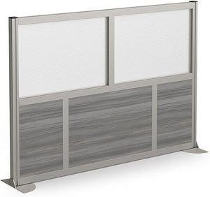 7-Panel Office Partition with Translucent Polycarbonate Inserts