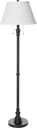 Dual-Light Pull Chain Floor Lamp – Art Deco Style, 59.5" Tall