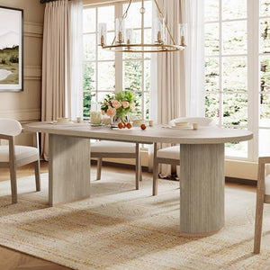 Oval Pedestal Dining Table for 6