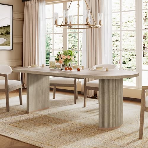 Oval Pedestal Dining Table for 6