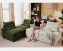 Modular Sectional Sofa with Corduroy Upholstery & Lumbar Pillows