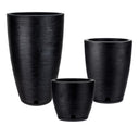 Round Plastic Plant Pots Set of 3 with Drainage Hole and Saucer
