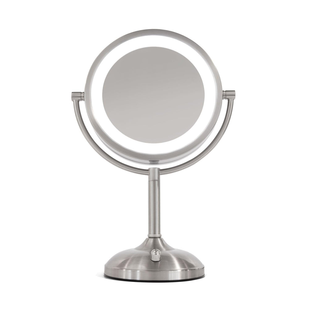 LED Lighted Tabletop Vanity Mirror with 10X/1X Magnification