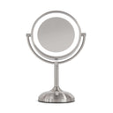 LED Lighted Tabletop Vanity Mirror with 10X/1X Magnification