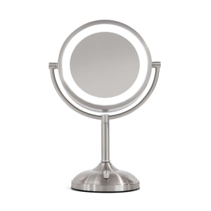 LED Lighted Tabletop Vanity Mirror with 10X/1X Magnification
