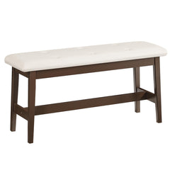 Bamboo Dining Bench with Upholstered PU Leather Seat