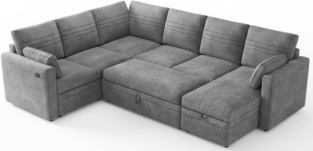 Modular Sectional Sleeper Sofa with Pull-Out Bed