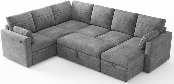 Modular Sectional Sleeper Sofa with Pull-Out Bed