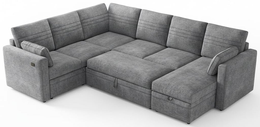 Modular Sectional Sleeper Sofa with Pull-Out Bed