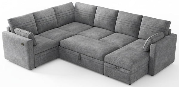 Modular Sectional Sleeper Sofa with Pull-Out Bed