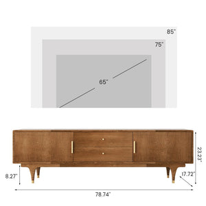 78.74" Mid Century Modern TV Stand with Storage